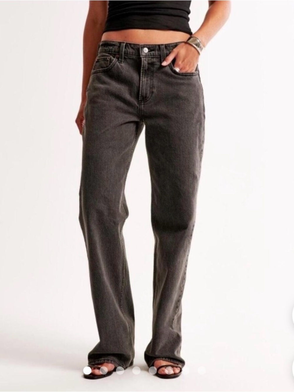 Abercrombie & Fitch Women's Low Rise Jeans — Charcoal Gray - Picture 1 of 5